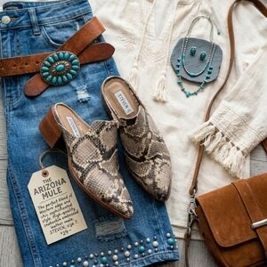 Steve Madden Snakeskin Mules